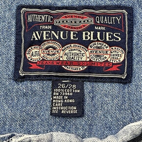 VTG Avenue Blues Shacket Jacket Womens 26/28 Blue Denim Barn Coat Light Wash 90s - Picture 3 of 12